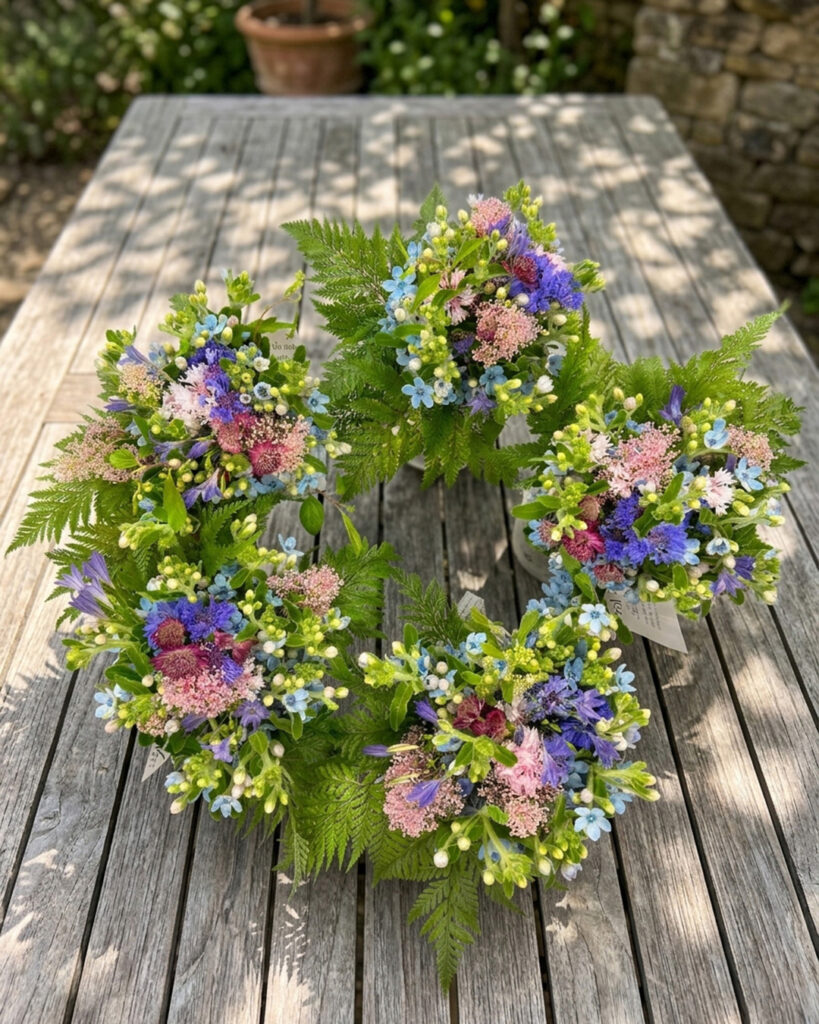 夏の卓上アレンジを作る